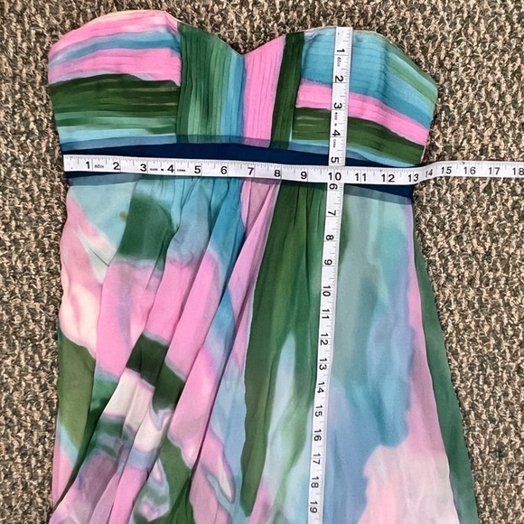 BCBGMaxAzria Silk Chiffon Watercolor Sleeveless Maxi Dress Size 4 Women’s - Picture 7 of 9